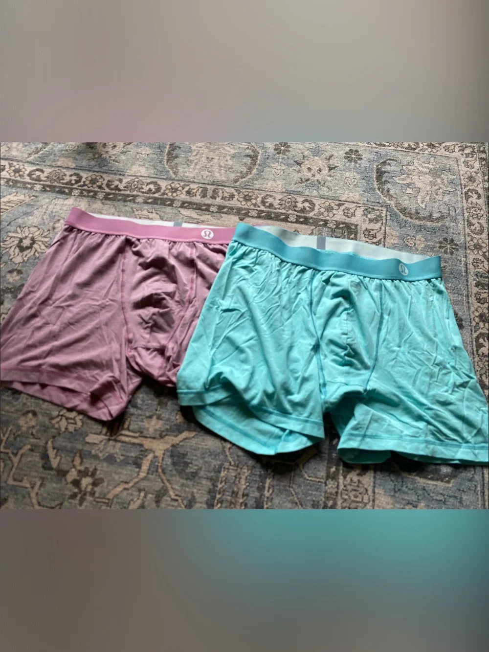 lululemon athletica Men's Boxer Briefs in Mauve Pink and Teal